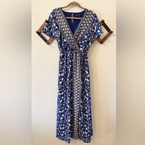 Super Cute Floral Romper Maxi Dress - Built in Shorts SZ S